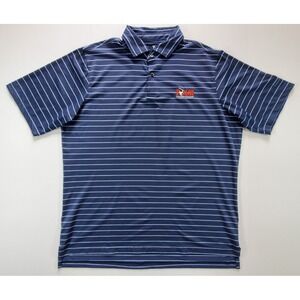 Adidas Climacool Polo Shirt Men L Blue Striped TOUR Championship Golf Performanc